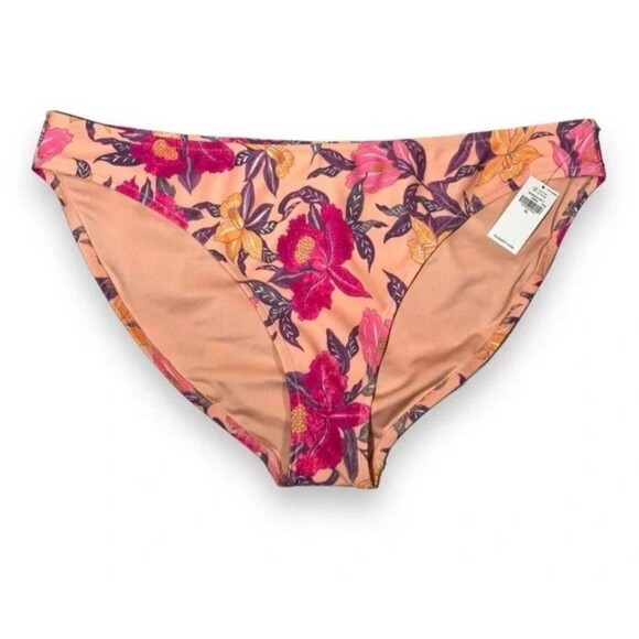 Women's Classic Midrise Bikini Bottom Peach Floral Size 4XL XXXXL Old Navy New - Picture 1 of 9